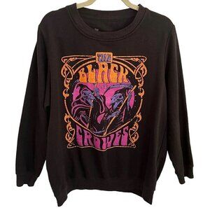 The Black Crowes Women Pullover Sweatshirt Large Black Crow Rock Band Graphic
